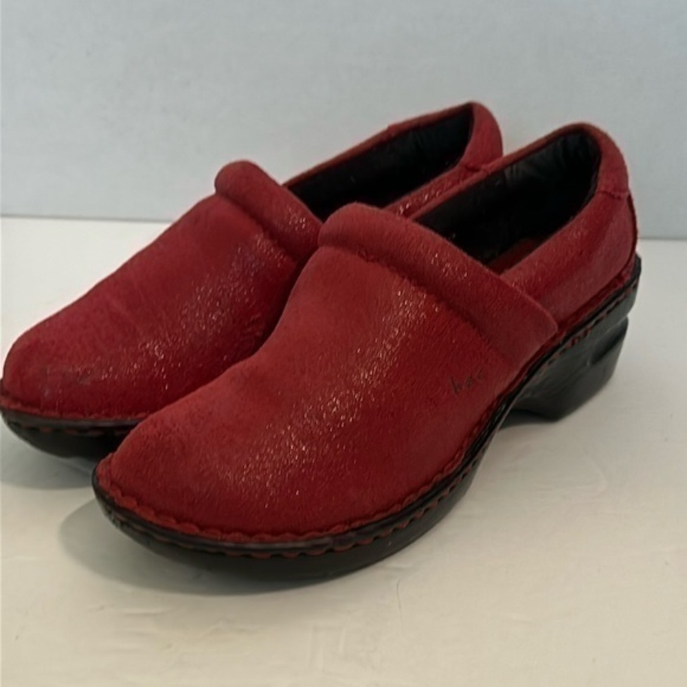 BOC Women Leather Concept Shoes Slip On red/maroon Size 7/38